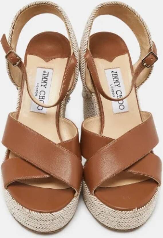 Jimmy Choo Pre-owned Leather sandals Brown Dames