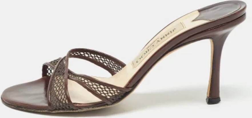 Jimmy Choo Pre-owned Leather sandals Brown Dames