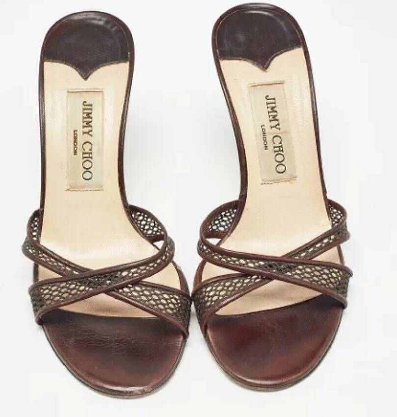 Jimmy Choo Pre-owned Leather sandals Brown Dames