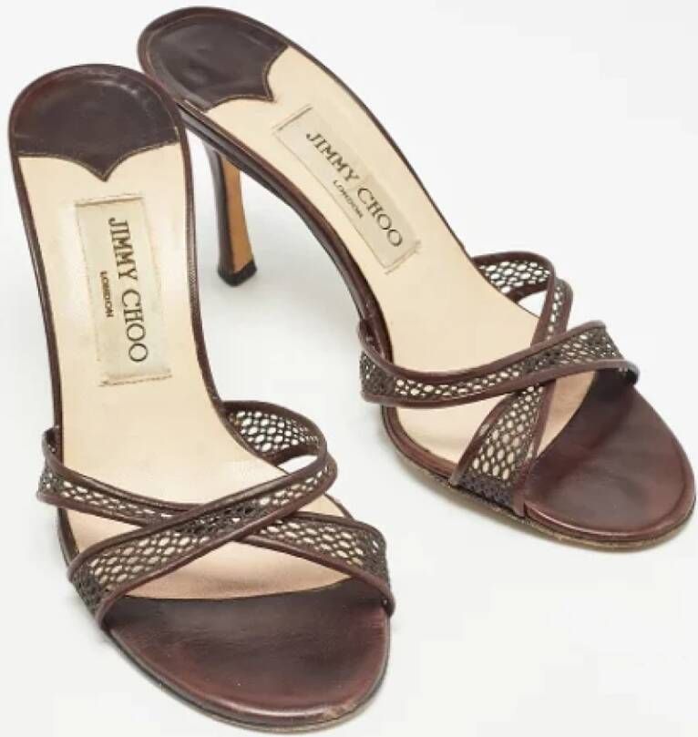 Jimmy Choo Pre-owned Leather sandals Brown Dames