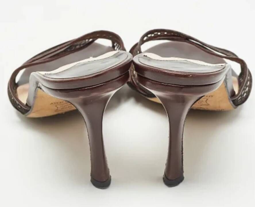 Jimmy Choo Pre-owned Leather sandals Brown Dames