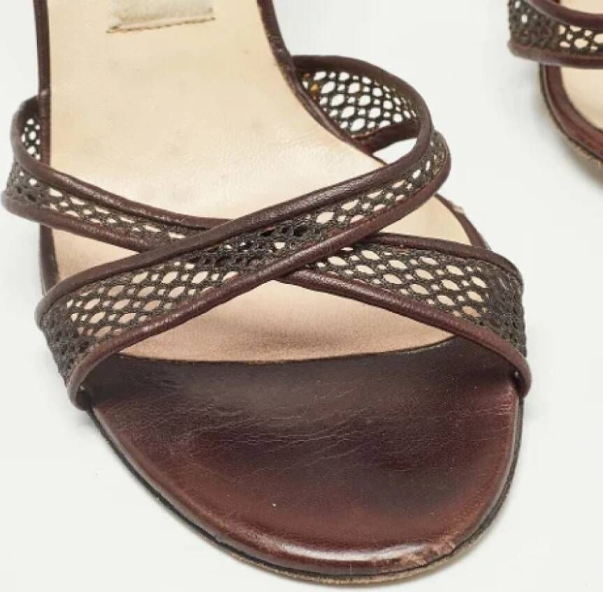 Jimmy Choo Pre-owned Leather sandals Brown Dames