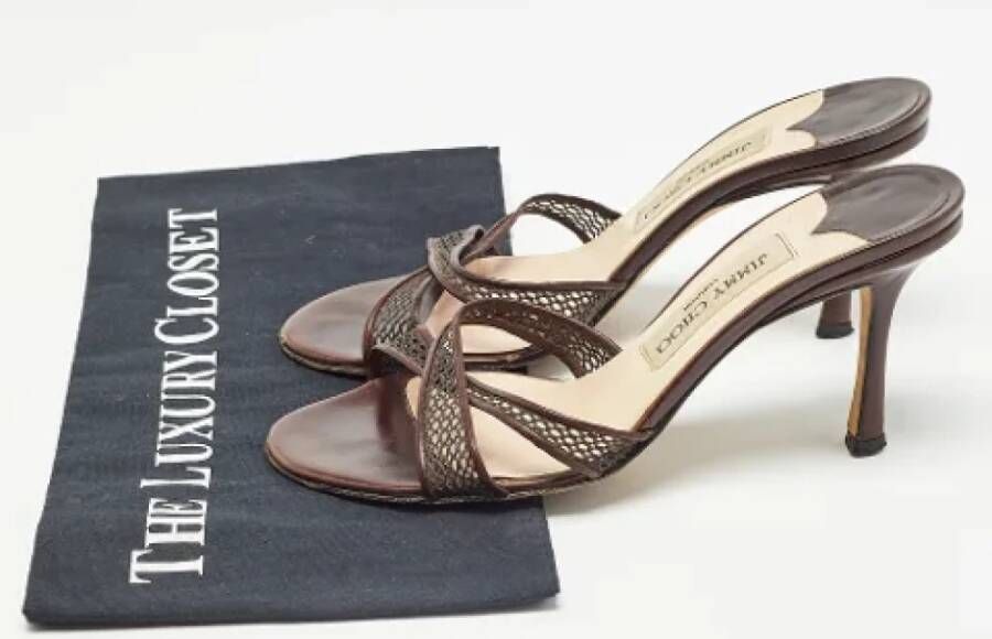 Jimmy Choo Pre-owned Leather sandals Brown Dames