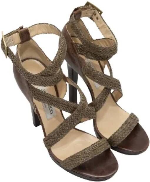 Jimmy Choo Pre-owned Leather sandals Brown Dames