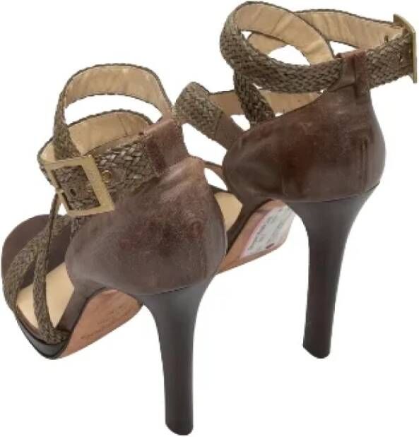 Jimmy Choo Pre-owned Leather sandals Brown Dames