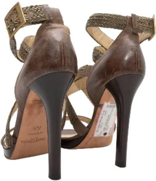 Jimmy Choo Pre-owned Leather sandals Brown Dames