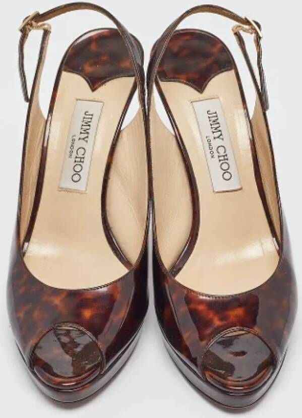 Jimmy Choo Pre-owned Leather sandals Brown Dames