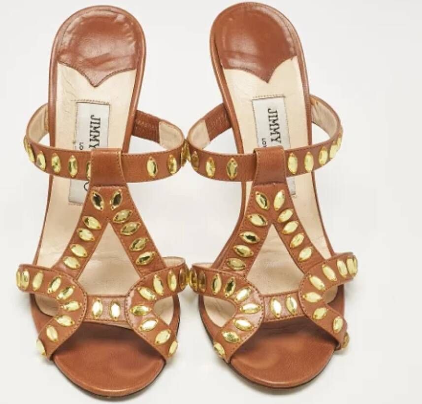 Jimmy Choo Pre-owned Leather sandals Brown Dames