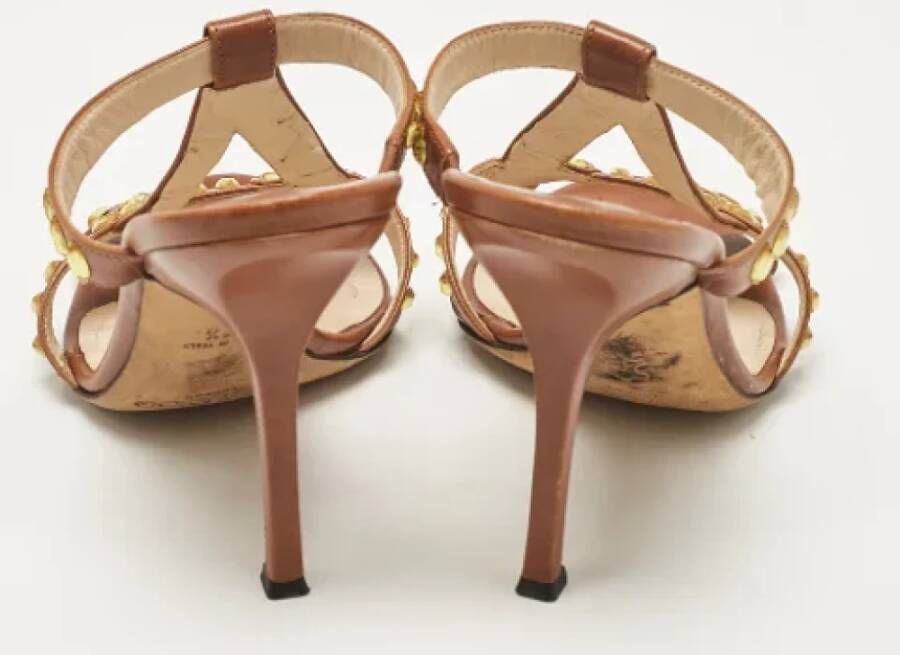 Jimmy Choo Pre-owned Leather sandals Brown Dames