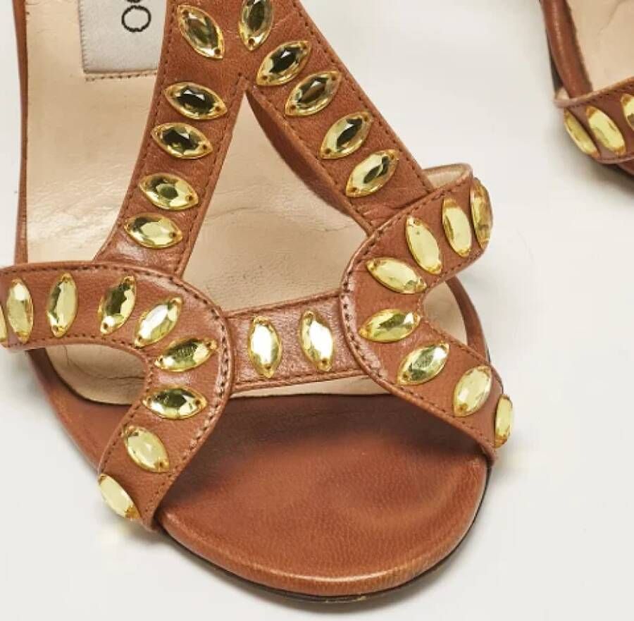 Jimmy Choo Pre-owned Leather sandals Brown Dames