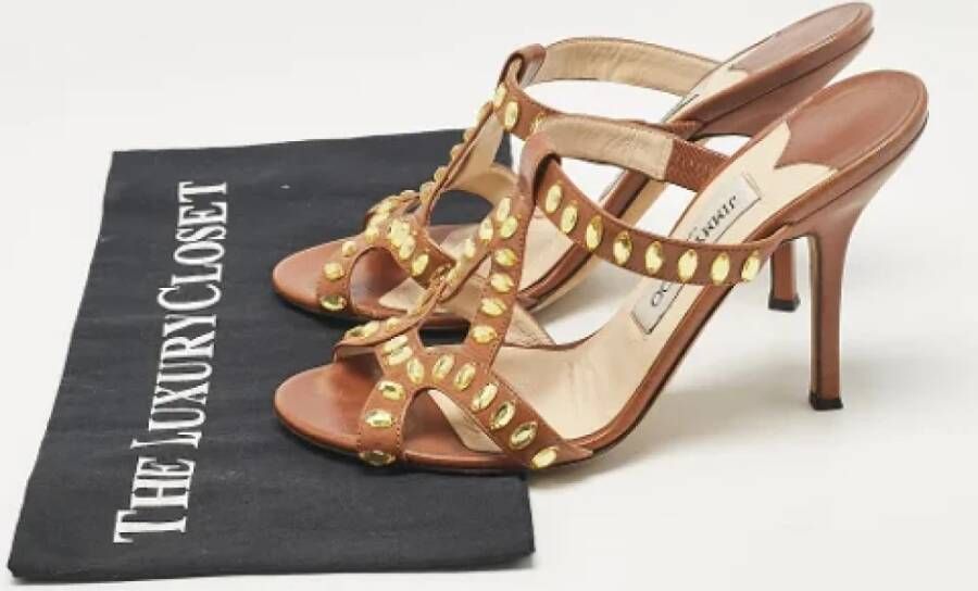 Jimmy Choo Pre-owned Leather sandals Brown Dames