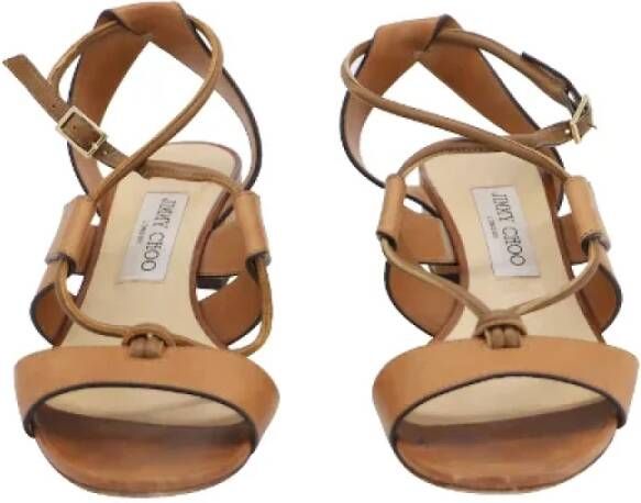 Jimmy Choo Pre-owned Leather sandals Brown Dames