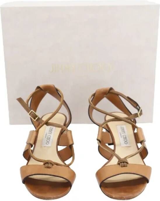 Jimmy Choo Pre-owned Leather sandals Brown Dames