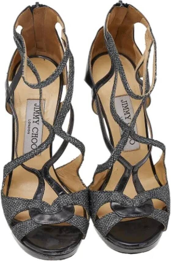 Jimmy Choo Pre-owned Leather sandals Gray Dames