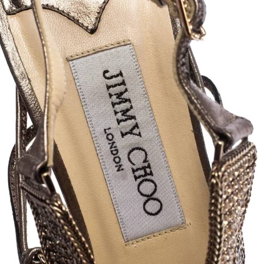 Jimmy Choo Pre-owned Leather sandals Gray Dames