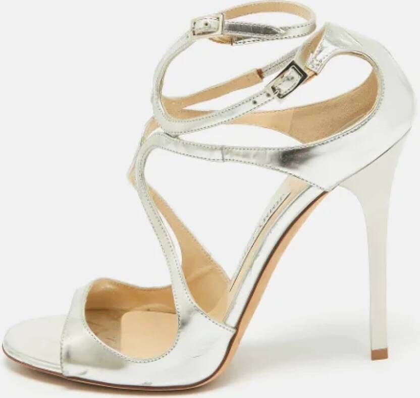 Jimmy Choo Pre-owned Leather sandals Gray Dames