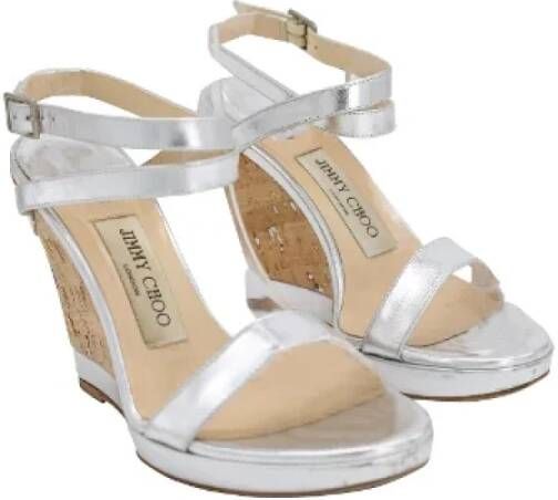 Jimmy Choo Pre-owned Leather sandals Gray Dames