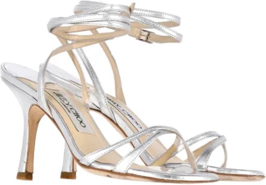 Jimmy Choo Pre-owned Leather sandals Gray Dames