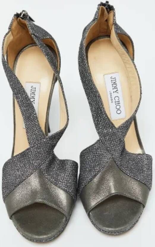 Jimmy Choo Pre-owned Leather sandals Gray Dames