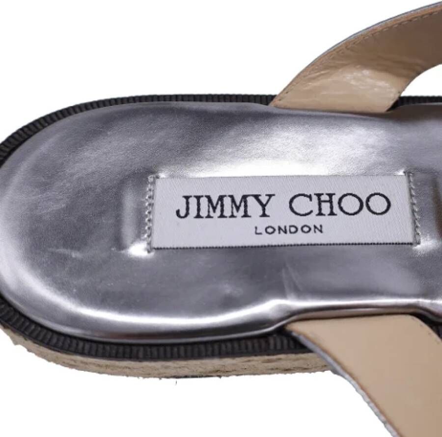 Jimmy Choo Pre-owned Leather sandals Gray Dames