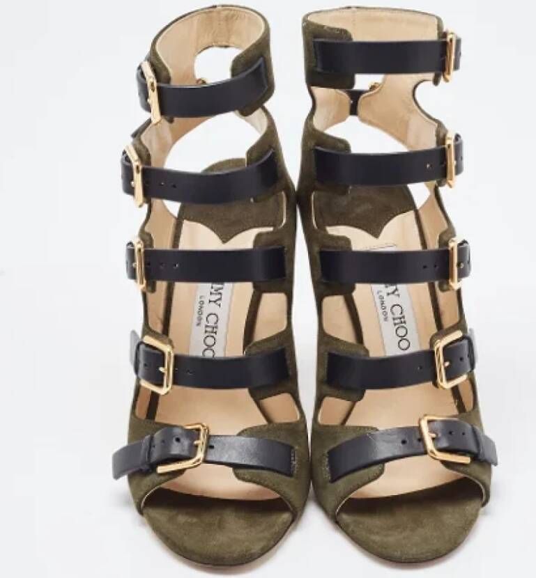 Jimmy Choo Pre-owned Leather sandals Green Dames