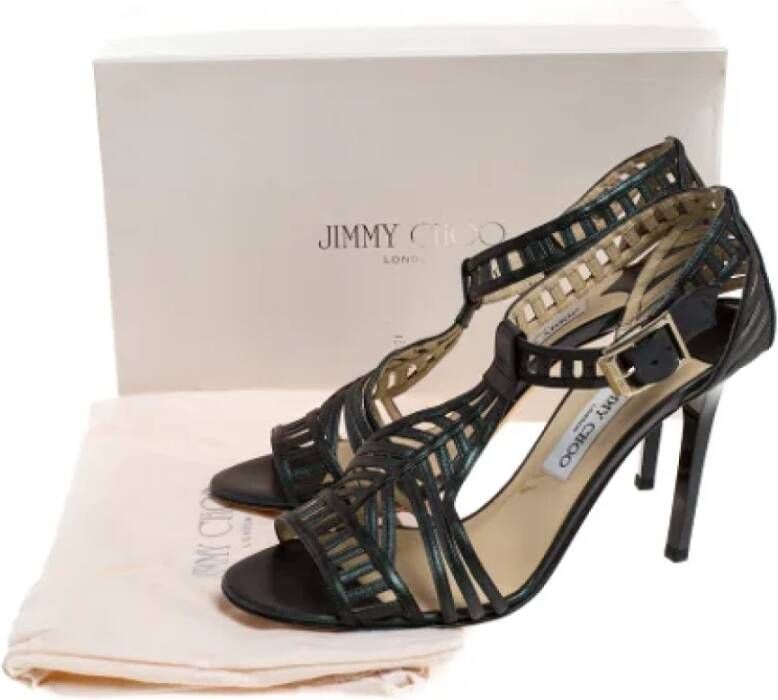 Jimmy Choo Pre-owned Leather sandals Green Dames