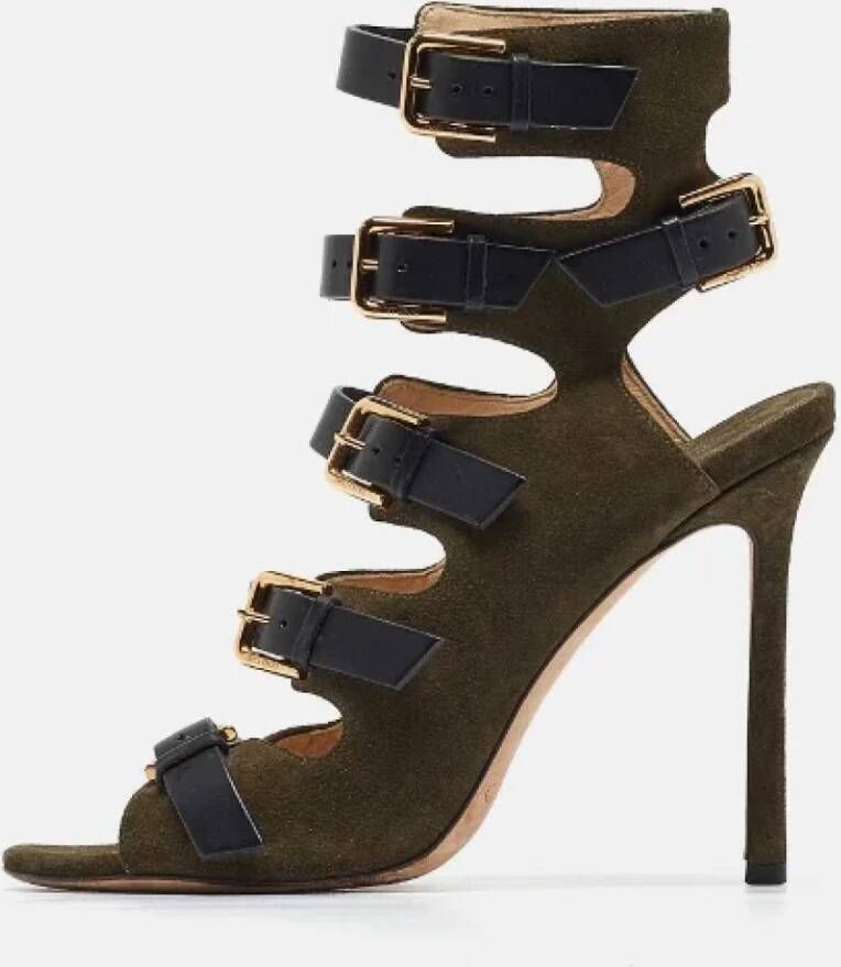 Jimmy Choo Pre-owned Leather sandals Green Dames