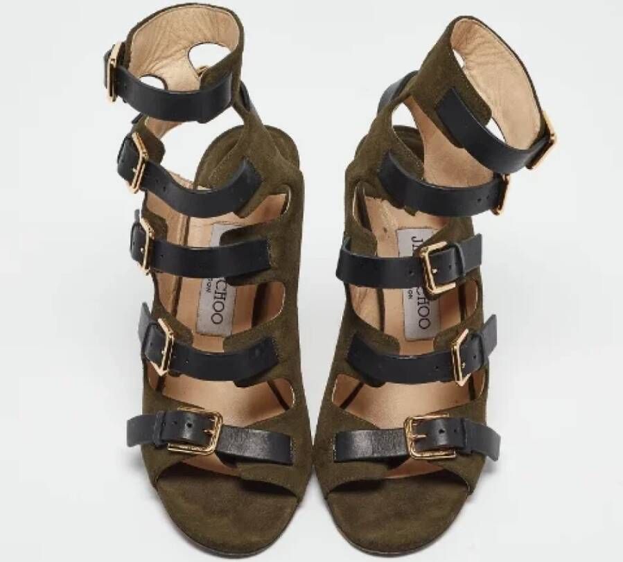 Jimmy Choo Pre-owned Leather sandals Green Dames