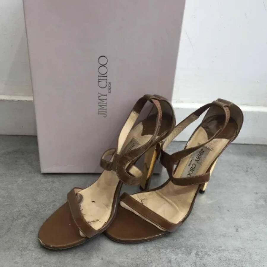 Jimmy Choo Pre-owned Leather sandals Green Dames