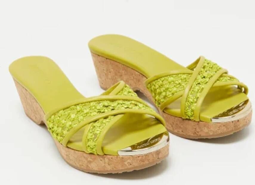 Jimmy Choo Pre-owned Leather sandals Green Dames