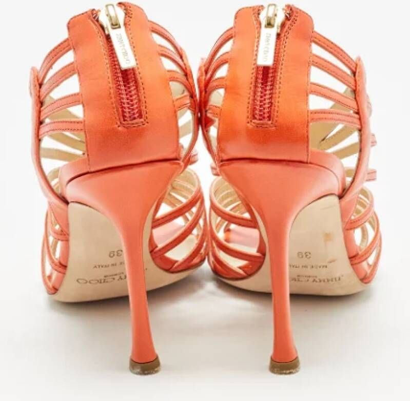 Jimmy Choo Pre-owned Leather sandals Orange Dames