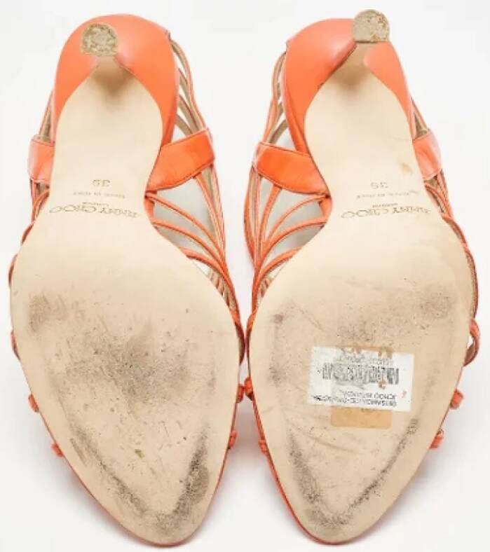 Jimmy Choo Pre-owned Leather sandals Orange Dames