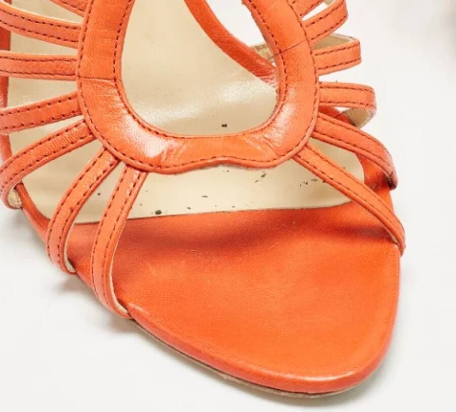 Jimmy Choo Pre-owned Leather sandals Orange Dames