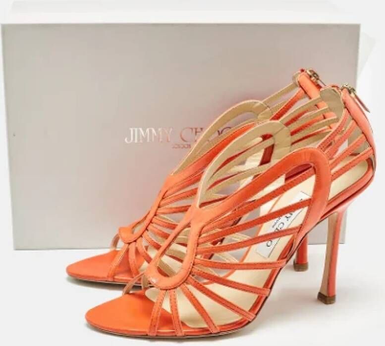 Jimmy Choo Pre-owned Leather sandals Orange Dames