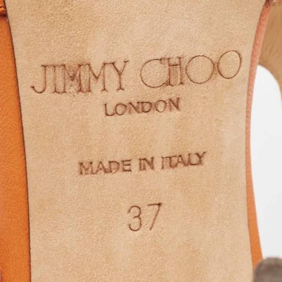 Jimmy Choo Pre-owned Leather sandals Orange Dames