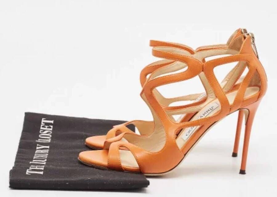 Jimmy Choo Pre-owned Leather sandals Orange Dames