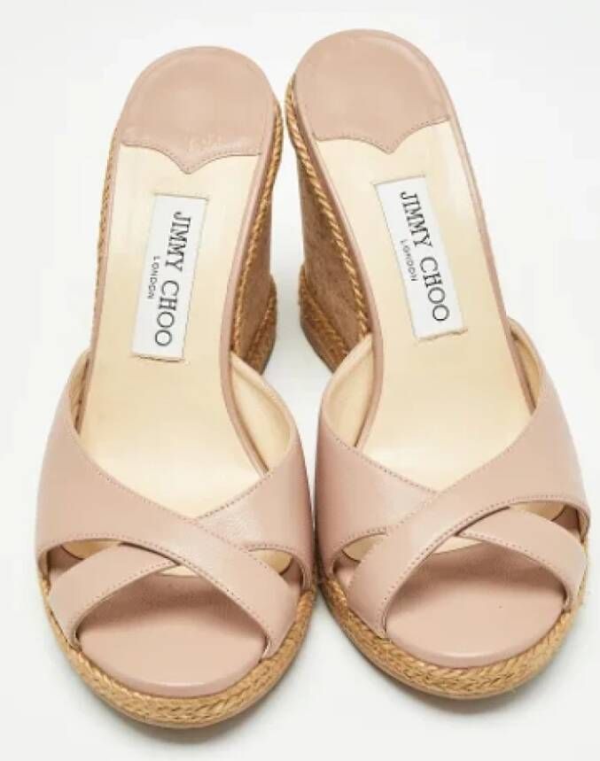 Jimmy Choo Pre-owned Leather sandals Pink Dames