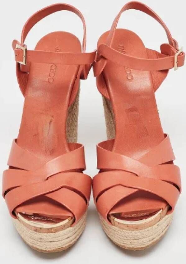 Jimmy Choo Pre-owned Leather sandals Pink Dames