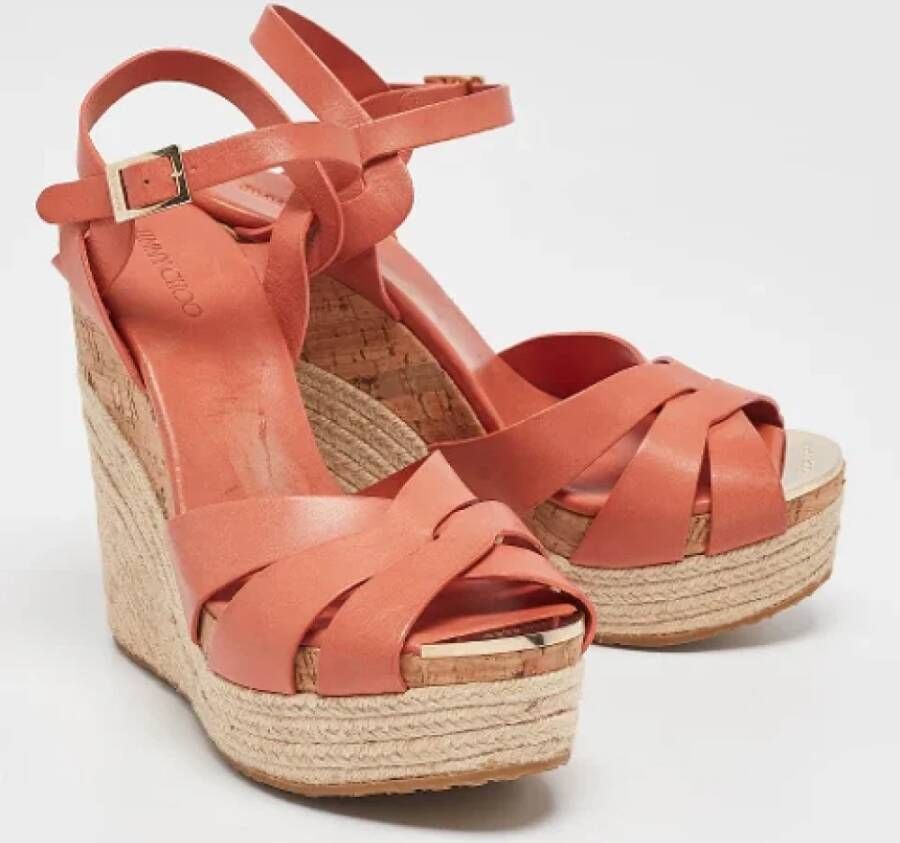 Jimmy Choo Pre-owned Leather sandals Pink Dames