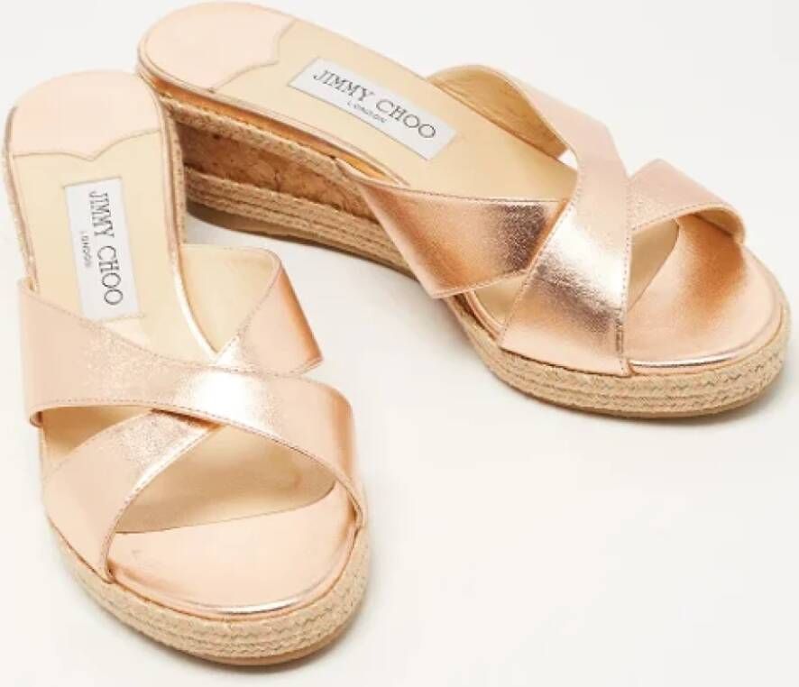 Jimmy Choo Pre-owned Leather sandals Pink Dames