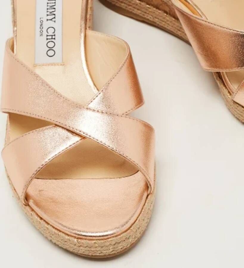 Jimmy Choo Pre-owned Leather sandals Pink Dames