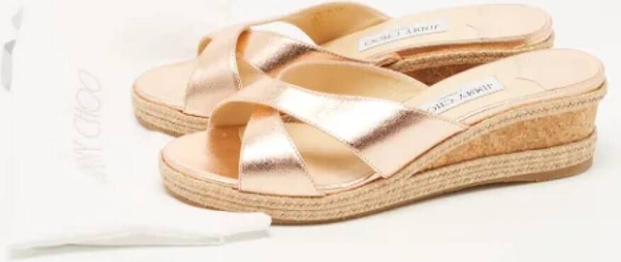 Jimmy Choo Pre-owned Leather sandals Pink Dames