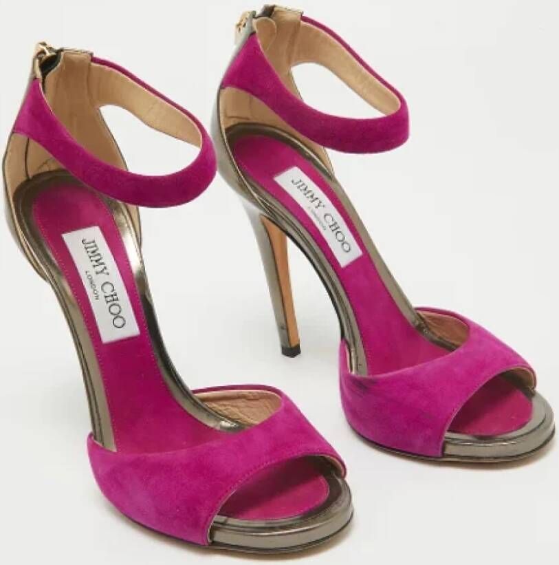 Jimmy Choo Pre-owned Leather sandals Purple Dames