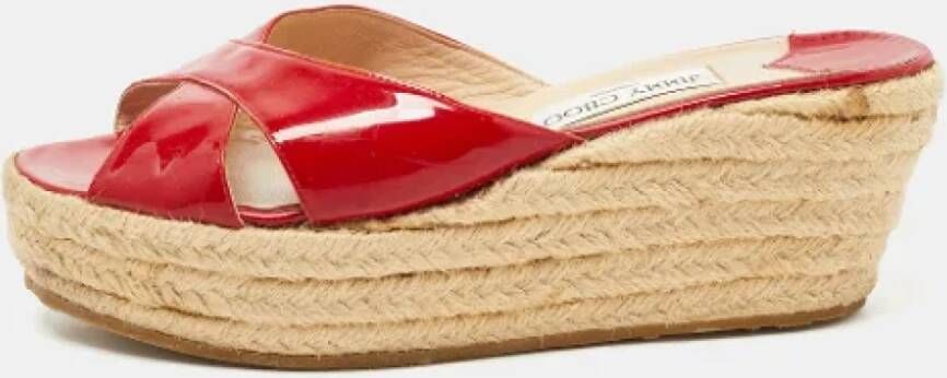 Jimmy Choo Pre-owned Leather sandals Red Dames