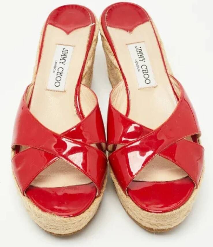 Jimmy Choo Pre-owned Leather sandals Red Dames