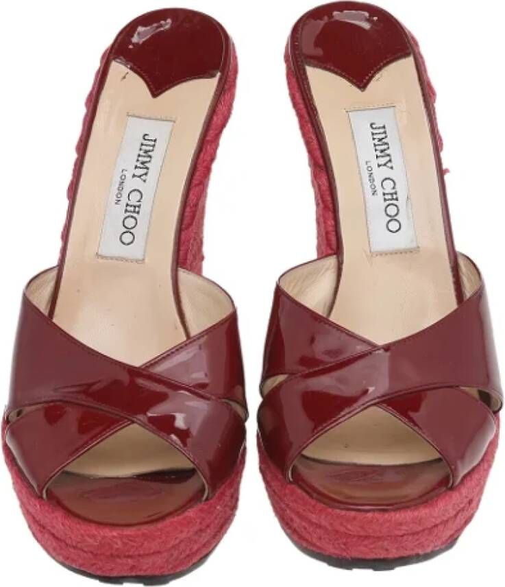 Jimmy Choo Pre-owned Leather sandals Red Dames