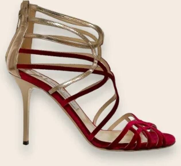 Jimmy Choo Pre-owned Leather sandals Red Dames