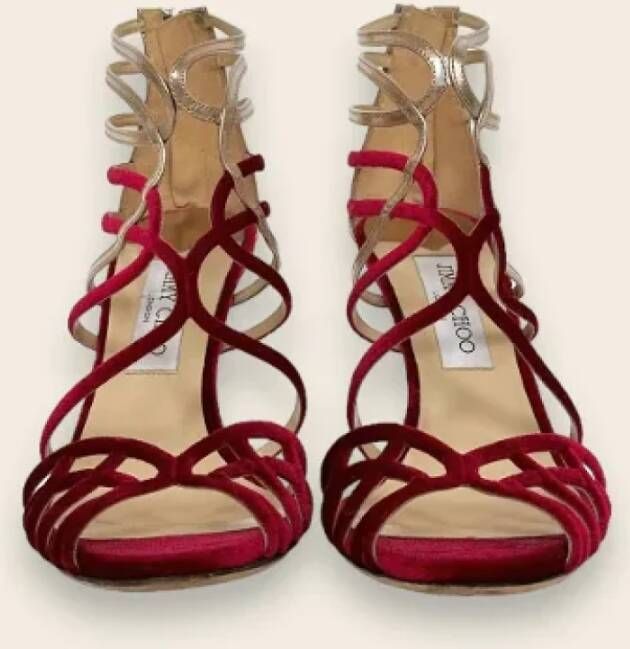 Jimmy Choo Pre-owned Leather sandals Red Dames