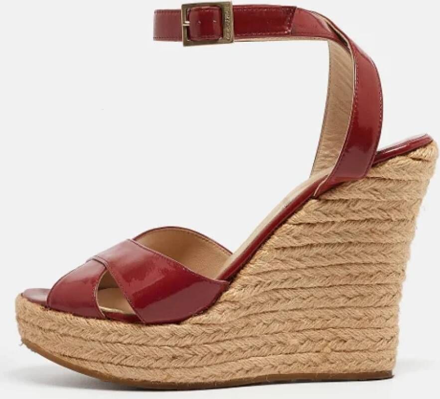 Jimmy Choo Pre-owned Leather sandals Red Dames