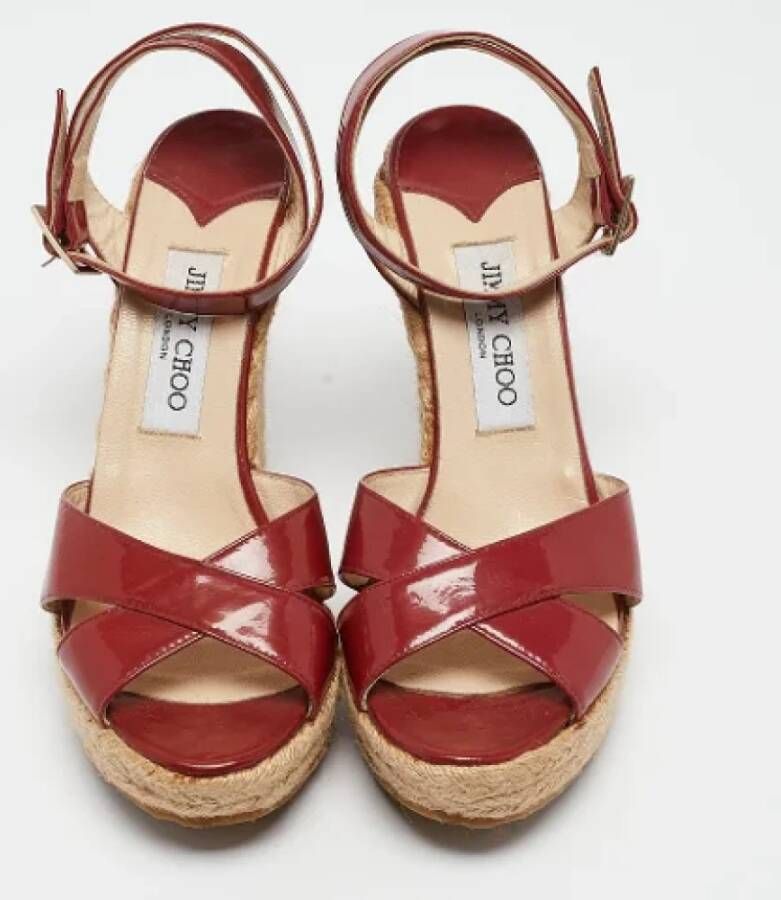 Jimmy Choo Pre-owned Leather sandals Red Dames